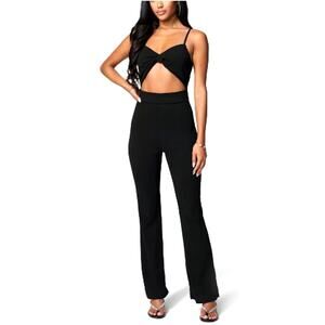 bebe Black Cutout Jumpsuit